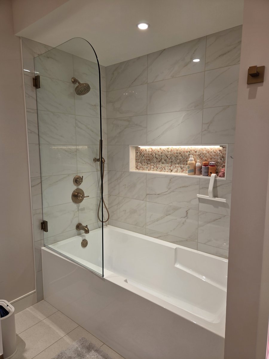 Marble bathroom remodel Redmond WA